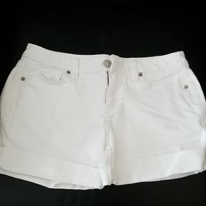 Loft white cuffed denim shorts